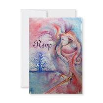 AVALON ,Magic and Mystery , soft pink blue rsvp Custom Invites