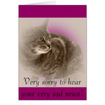 Avec la sympathie (perte d'un chat) cartes de vœux