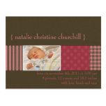 Avec le rose/Brown d'amour • Faire-part de naissan Cartes Postales