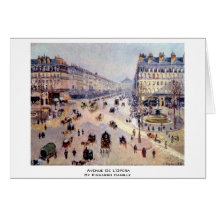 Avenue De L'Opera By Pissarro Camille Greeting Card