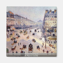 Avenue De L'Opera By Pissarro Camille Fridge Magnets