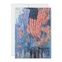 Avenue in the Rain by Frederick Childe Hassam Custom Invites