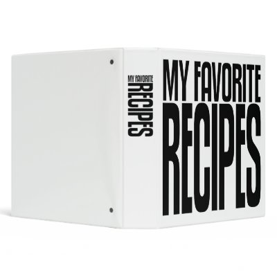 Avery Binder, My Favourite Recipes, Black text by CustomGifts4You