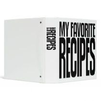 Avery Binder, My Favourite Recipes, Black text
