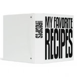 Avery Binder, My Favourite Recipes, Black text