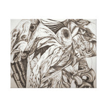 (Avian Meld) surreal bird art form Canvas Prints