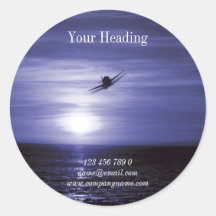 Aviation flying business marketing round sticker