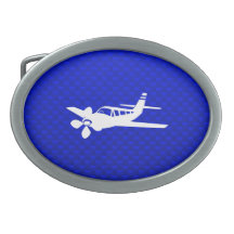Avion bleu boucle de ceinture ovale