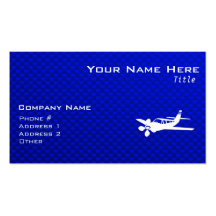 Avion bleu modèle de carte de visite