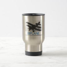 Avion de biplan tasse à café