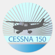 Avion de Cessna 150 Adhésif Rond