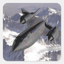 Avion de chasse supersonique autocollants carrés