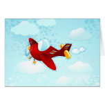 Avion rouge, carte de voeux