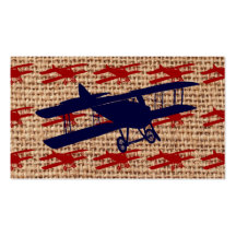 Avion vintage de propulseur de biplan sur la copie cartes de visite professionnelles
