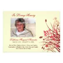 Avis de mémorial de fleurs sauvages invitations personnalisées
