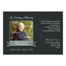 Avis noir de mémorial de bannière de filet invitations personnalisées
