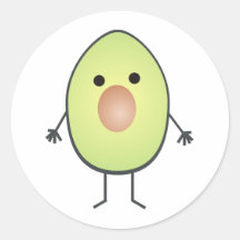 avocado round stickers
