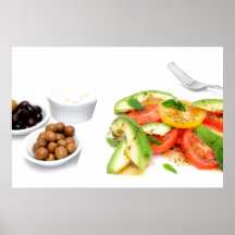 Avocado Salad And Olives Print