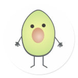 avocado round stickers