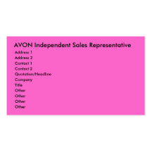 AVON Independent Sales Representative, Address ... Business Card