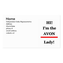 Avon lady business or profile card business card templates