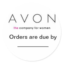 Avon Order due labels Round Sticker