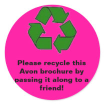 Avon:  Please recycle brochure Stickers