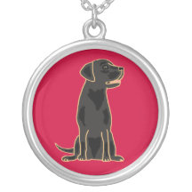 AW- Black Labrador Cartoon Necklace