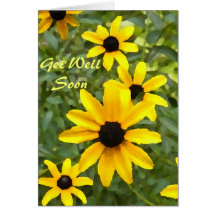AW- Yellow Daisy Get Well Soon Card