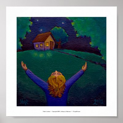 Awake in the moment happiness fun whimsical art by flyinggirl