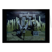 Awakening into Awareness, Gothic Angel blank note Card