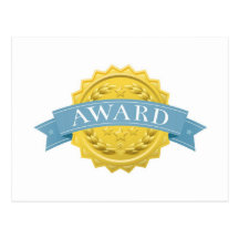 Award badge or medal post card