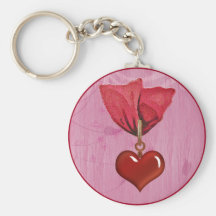 Award ~ Best Mom Red Ribbon & Heart Keychains