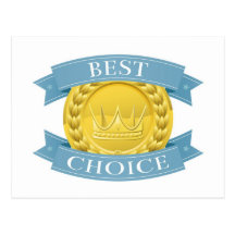 Award medal or badge post card