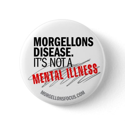 Awareness Button – White by morgellonsfocus