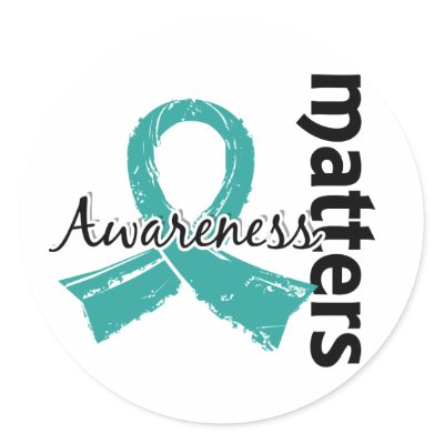 Awareness Matters 7 Ovarian Cancer Round Stickers by awarenessgifts