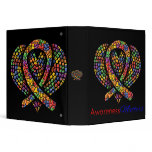 Awareness Matters Autism Mosaic Heart Ribbon 3 Ring Binders