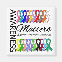 Awareness Matters Ribbons Of Cancer Fridge Magnet