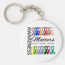 Awareness Matters Ribbons Of Cancer Key Chain