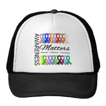 Awareness Matters Ribbons Of Cancer Trucker Hat