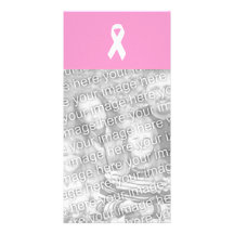 Awareness Ribbon on Pink Custom Photo Card