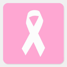 Awareness Ribbon on Pink Sticker