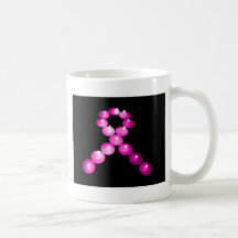 Awareness Ribbon Pink Candles Mugs