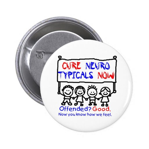 Awareness tee nerotypical button