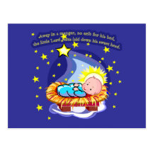 Away in a Manger Christmas Carol T-shirts, Gifts Post Cards