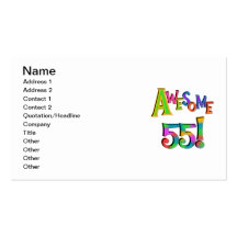 Awesome 55 Birthday T-shirts and Gifts Business Card Template