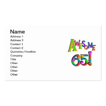 Awesome 65 Birthday Tshirts and Gifts Business Cards