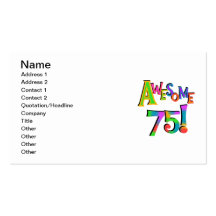 Awesome 75 Birthday T-shirts and Gifts Business Card Templates