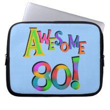 Awesome 80 Birthday T-shirts and Gifts Laptop Sleeve