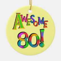 Awesome 80 Birthday T-shirts and Gifts Ornament